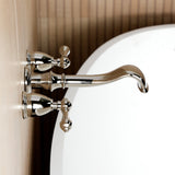 Two-Handle 3-Hole Wall Mount Roman Tub Faucet