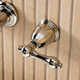 Two-Handle 3-Hole Wall Mount Roman Tub Faucet