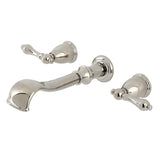 Two-Handle 3-Hole Wall Mount Roman Tub Faucet