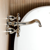 Two-Handle 3-Hole Wall Mount Roman Tub Faucet
