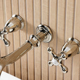 Two-Handle 3-Hole Wall Mount Roman Tub Faucet