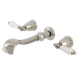 Two-Handle 3-Hole Wall Mount Roman Tub Faucet