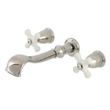 Two-Handle 3-Hole Wall Mount Roman Tub Faucet