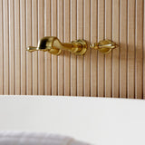 Two-Handle 3-Hole Wall Mount Roman Tub Faucet