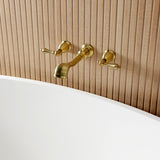 Two-Handle 3-Hole Wall Mount Roman Tub Faucet