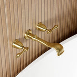 Two-Handle 3-Hole Wall Mount Roman Tub Faucet