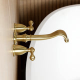 Two-Handle 3-Hole Wall Mount Roman Tub Faucet