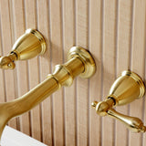 Two-Handle 3-Hole Wall Mount Roman Tub Faucet