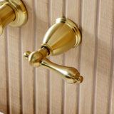 Two-Handle 3-Hole Wall Mount Roman Tub Faucet