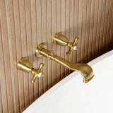 Two-Handle 3-Hole Wall Mount Roman Tub Faucet