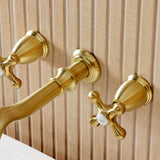 Two-Handle 3-Hole Wall Mount Roman Tub Faucet