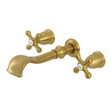 Two-Handle 3-Hole Wall Mount Roman Tub Faucet