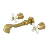 Two-Handle 3-Hole Wall Mount Roman Tub Faucet