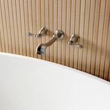 Two-Handle 3-Hole Wall Mount Roman Tub Faucet