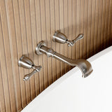 Two-Handle 3-Hole Wall Mount Roman Tub Faucet