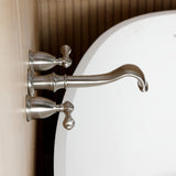 Two-Handle 3-Hole Wall Mount Roman Tub Faucet