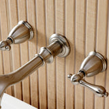 Two-Handle 3-Hole Wall Mount Roman Tub Faucet