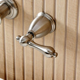 Two-Handle 3-Hole Wall Mount Roman Tub Faucet