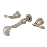 Two-Handle 3-Hole Wall Mount Roman Tub Faucet