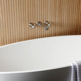 Two-Handle 3-Hole Wall Mount Roman Tub Faucet