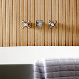 Two-Handle 3-Hole Wall Mount Roman Tub Faucet