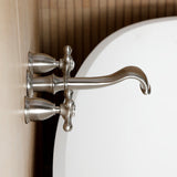 Two-Handle 3-Hole Wall Mount Roman Tub Faucet