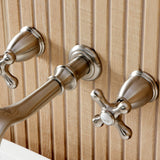 Two-Handle 3-Hole Wall Mount Roman Tub Faucet