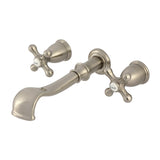 Two-Handle 3-Hole Wall Mount Roman Tub Faucet