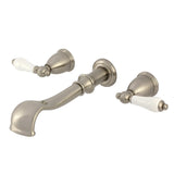 Two-Handle 3-Hole Wall Mount Roman Tub Faucet