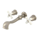 Two-Handle 3-Hole Wall Mount Roman Tub Faucet