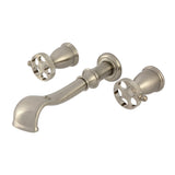 Webb Two-Handle 3-Hole Wall Mount Roman Tub Faucet with Knurled Handle