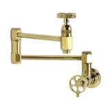 Webb Two-Handle 1-Hole Wall Mount Pot Filler Faucet with Knurled Handle