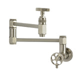 Webb Two-Handle 1-Hole Wall Mount Pot Filler Faucet with Knurled Handle