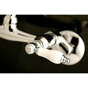 Kingston Double-Handle 2-Hole Wall-Mount Bridge Kitchen Faucet