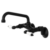 Kingston Double-Handle 2-Hole Wall-Mount Bridge Kitchen Faucet