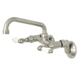 Kingston Double-Handle 2-Hole Wall-Mount Bridge Kitchen Faucet