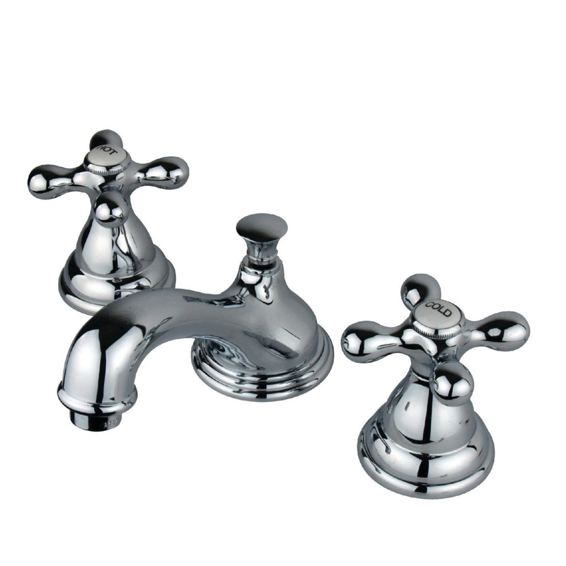 Royale Two-Handle 3-Hole Deck Mount Widespread Bathroom Faucet with Brass Pop-Up Drain