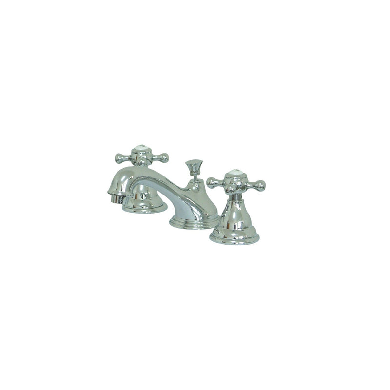 Royale Two-Handle 3-Hole Deck Mount Widespread Bathroom Faucet with Brass Pop-Up Drain