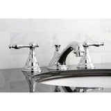 Two-Handle 3-Hole Deck Mount Widespread Bathroom Faucet with Brass Pop-Up