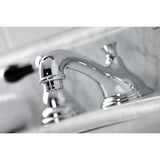 Duchess Two-Handle 3-Hole Deck Mount Widespread Bathroom Faucet with Brass Pop-Up Drain