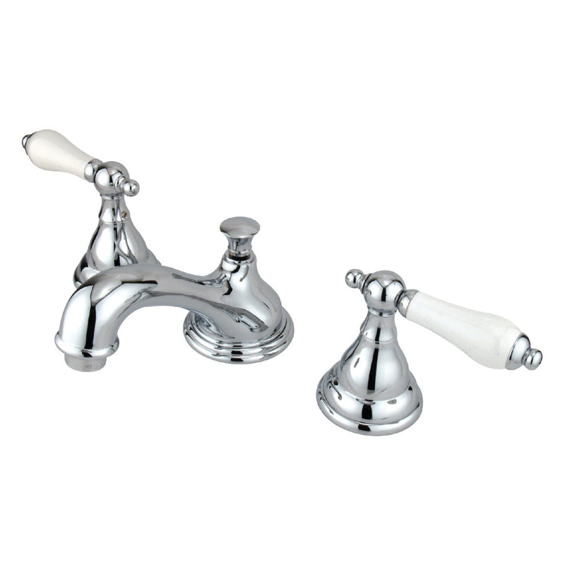 Royale Two-Handle 3-Hole Deck Mount Widespread Bathroom Faucet with Brass Pop-Up Drain