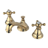 Royale Two-Handle 3-Hole Deck Mount Widespread Bathroom Faucet with Brass Pop-Up Drain