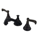 Royale Two-Handle 3-Hole Deck Mount Widespread Bathroom Faucet with Brass Pop-Up