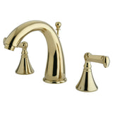 Royale Two-Handle 3-Hole Deck Mount Widespread Bathroom Faucet with Brass Pop-Up