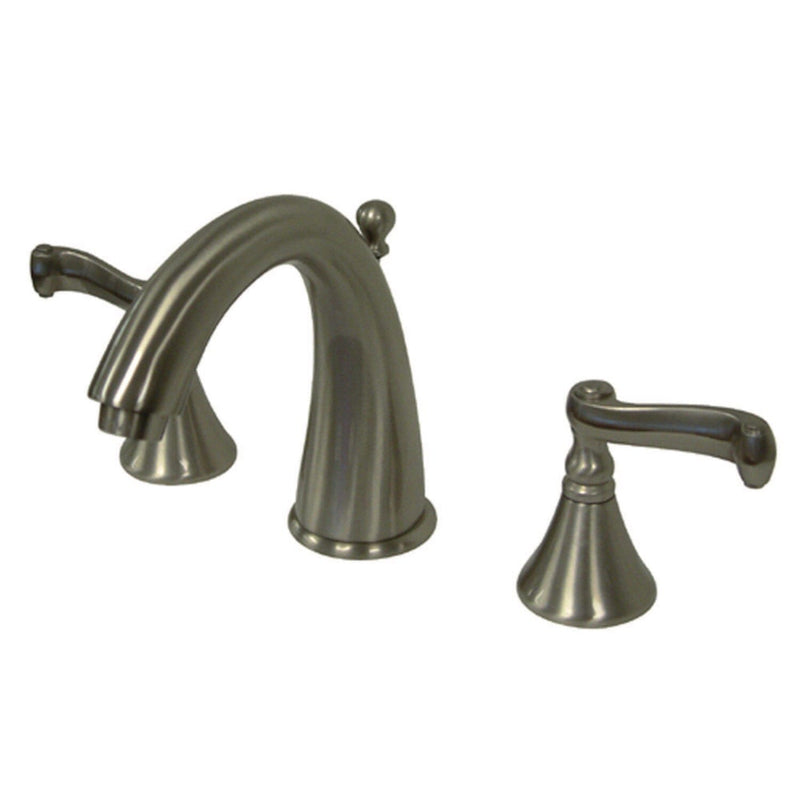 Royale Two-Handle 3-Hole Deck Mount Widespread Bathroom Faucet with Brass Pop-Up