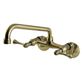 Kingston Two-Handle 2-Hole Wall Mount Kitchen Faucet