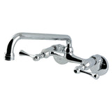Kingston Two-Handle 2-Hole Wall Mount Kitchen Faucet