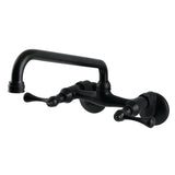 Kingston Two-Handle 2-Hole Wall Mount Kitchen Faucet