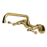 Kingston Two-Handle 2-Hole Wall Mount Kitchen Faucet