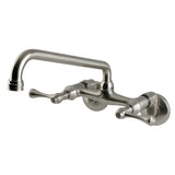 Kingston Two-Handle 2-Hole Wall Mount Kitchen Faucet